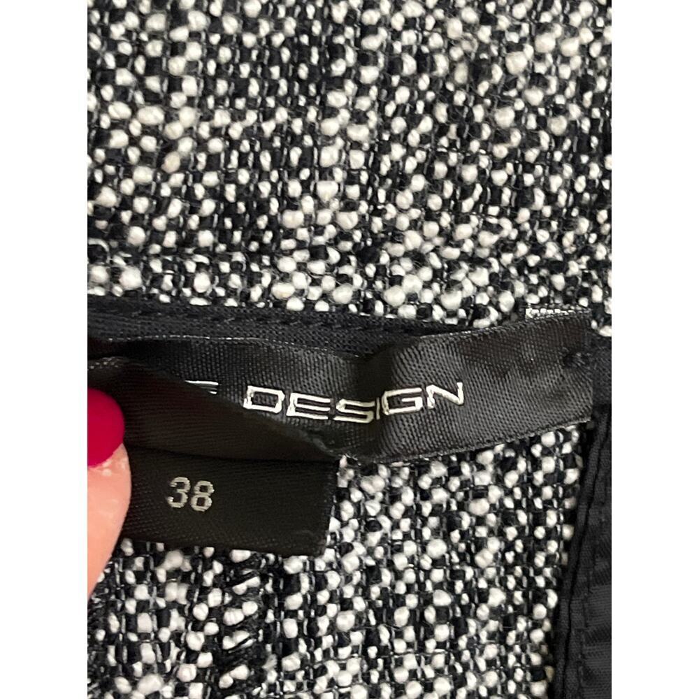 Porsche Design pleated cuffed belt cropped tweed black/white pants,size 38/US 6 - Picture 15 of 16